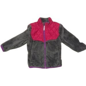 🛍 Champion Fleece Jacket Girls 3T Pink and Gray